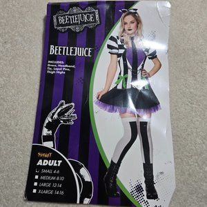 BeetleJuice Adult Women's size Small Costume Beetle Juice Spirit Halloween